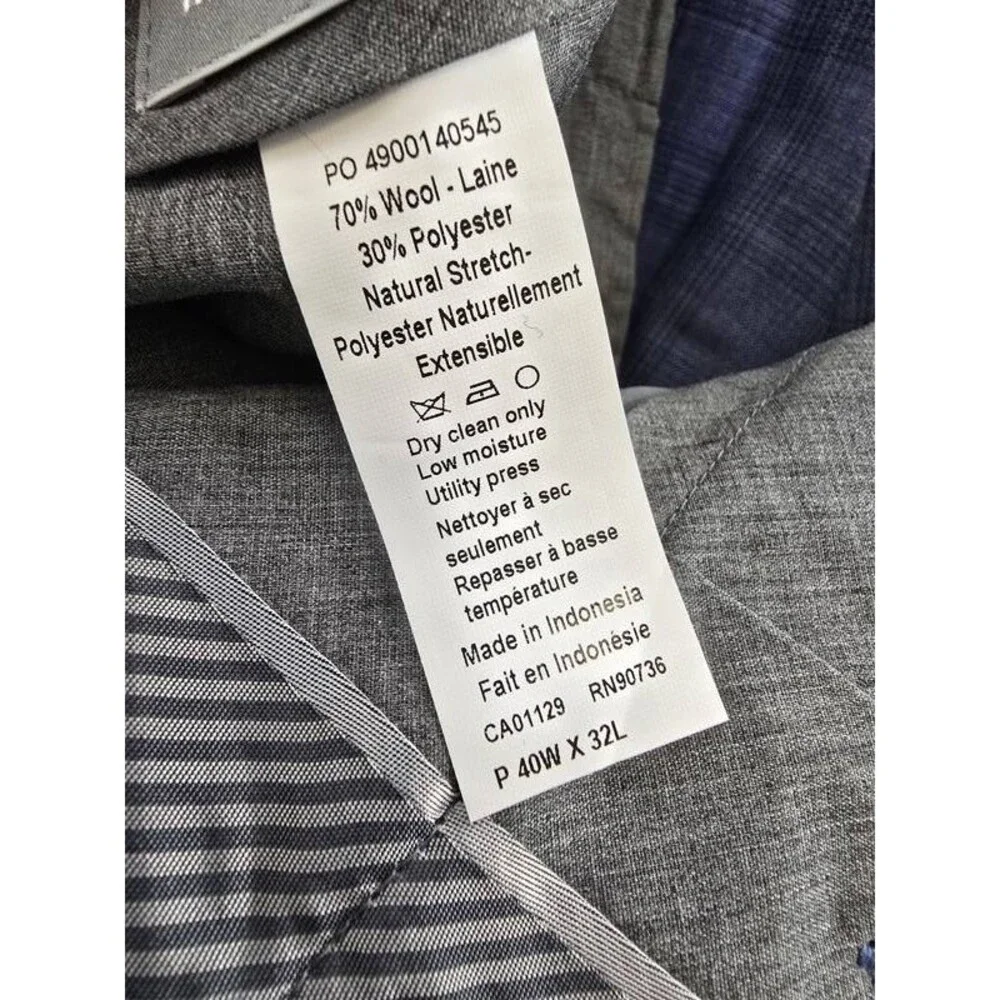 Michael Kors Classic Fit Wool Blend Suit Separates Pants Men's 40Wx32L Denim